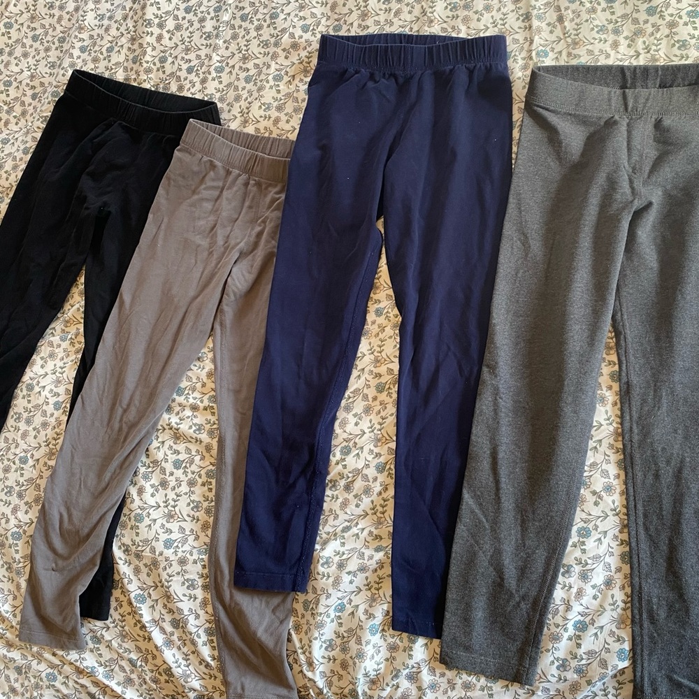 Primary Kids’ Leggings Size 10 NWOT Black /Gray / Navy - Lot of 4 pair